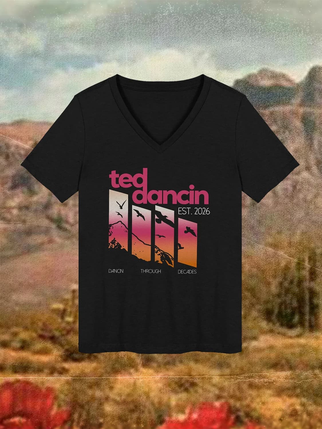 Ted Dancin “Dancin Through Decades” Women’s V-Neck